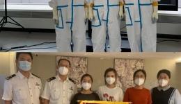 医院援助济南机场海关核酸采样队员凯旋