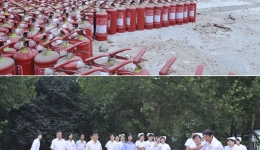 保卫科近日组织职工进行消防灭火演练