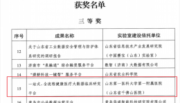 医院在山东省数据开放创新应用实验室优秀科研成果评选中荣获佳绩